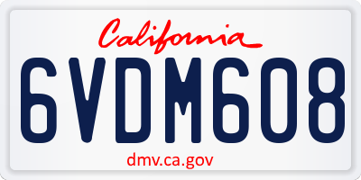 CA license plate 6VDM608