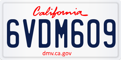 CA license plate 6VDM609