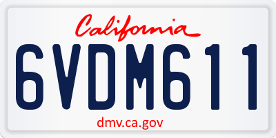 CA license plate 6VDM611