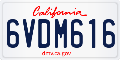 CA license plate 6VDM616