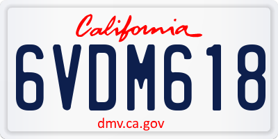 CA license plate 6VDM618