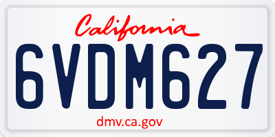 CA license plate 6VDM627