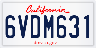 CA license plate 6VDM631