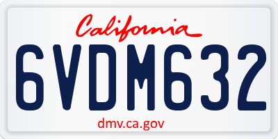 CA license plate 6VDM632