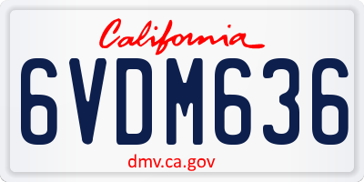 CA license plate 6VDM636
