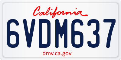 CA license plate 6VDM637