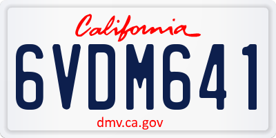 CA license plate 6VDM641