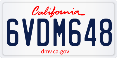 CA license plate 6VDM648