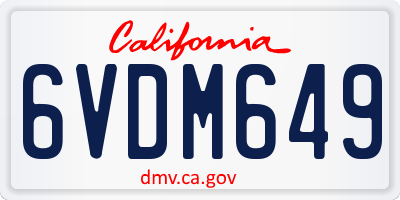 CA license plate 6VDM649