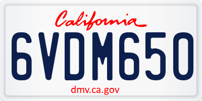 CA license plate 6VDM650