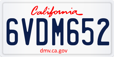 CA license plate 6VDM652