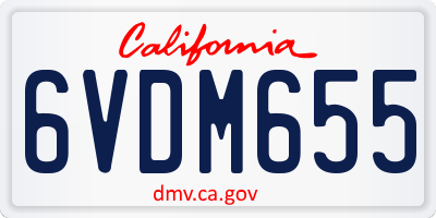 CA license plate 6VDM655