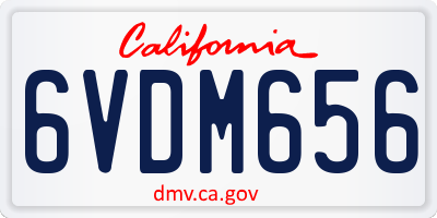 CA license plate 6VDM656