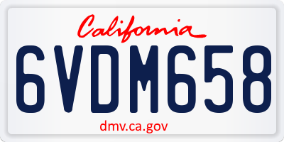 CA license plate 6VDM658