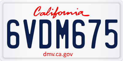 CA license plate 6VDM675