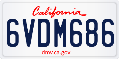 CA license plate 6VDM686