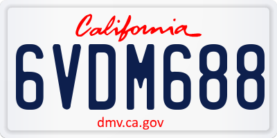CA license plate 6VDM688