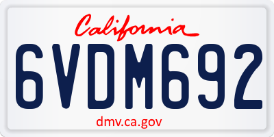 CA license plate 6VDM692