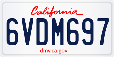 CA license plate 6VDM697