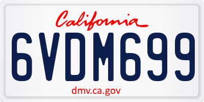 CA license plate 6VDM699