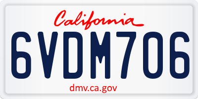 CA license plate 6VDM706