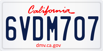 CA license plate 6VDM707