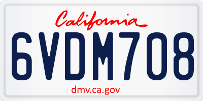 CA license plate 6VDM708