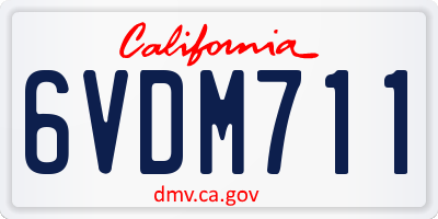 CA license plate 6VDM711