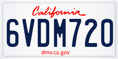 CA license plate 6VDM720