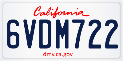 CA license plate 6VDM722