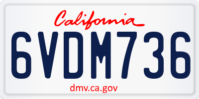 CA license plate 6VDM736