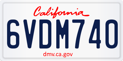 CA license plate 6VDM740