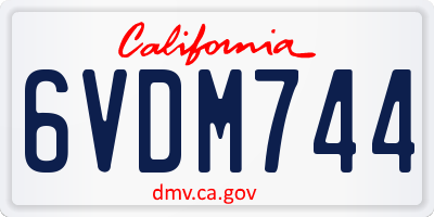 CA license plate 6VDM744