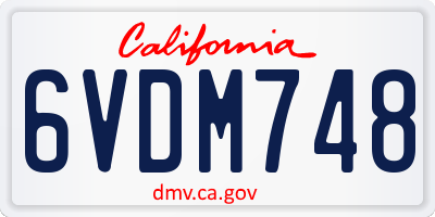 CA license plate 6VDM748