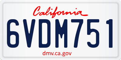 CA license plate 6VDM751