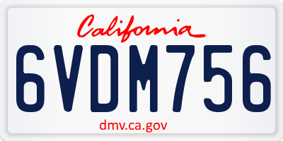 CA license plate 6VDM756