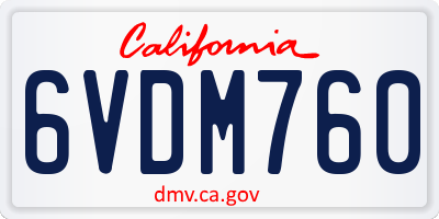 CA license plate 6VDM760