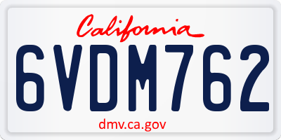 CA license plate 6VDM762