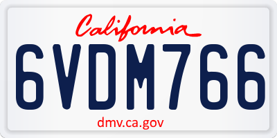CA license plate 6VDM766