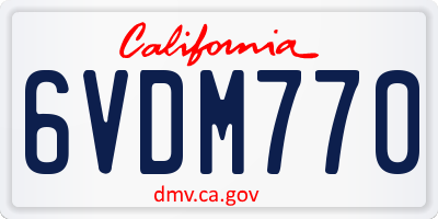 CA license plate 6VDM770