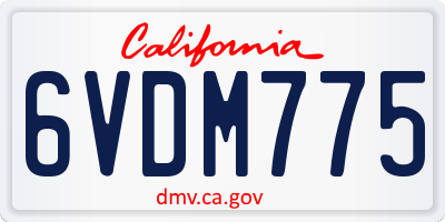 CA license plate 6VDM775