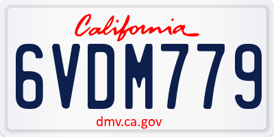 CA license plate 6VDM779