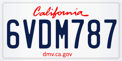 CA license plate 6VDM787