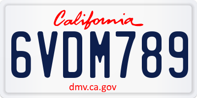 CA license plate 6VDM789