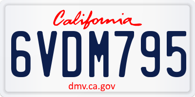 CA license plate 6VDM795
