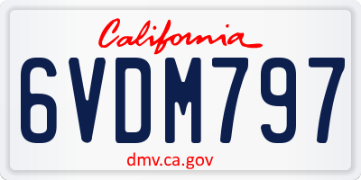 CA license plate 6VDM797