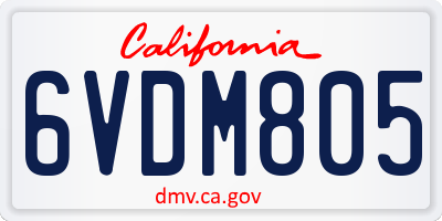 CA license plate 6VDM805