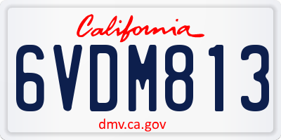 CA license plate 6VDM813