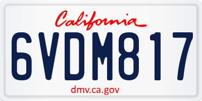 CA license plate 6VDM817