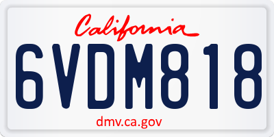 CA license plate 6VDM818